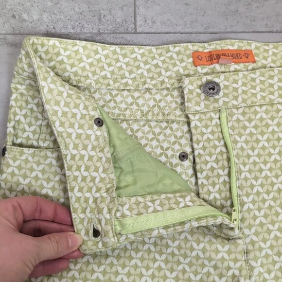 LouLou Diamond Straight Leg Pants Stretch Patterned Textured Spring - Picture 6 of 11